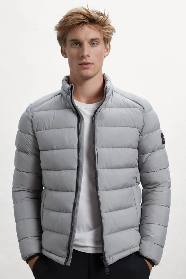 Men Grey Beret Jacket Ecoalf Coats And Jackets