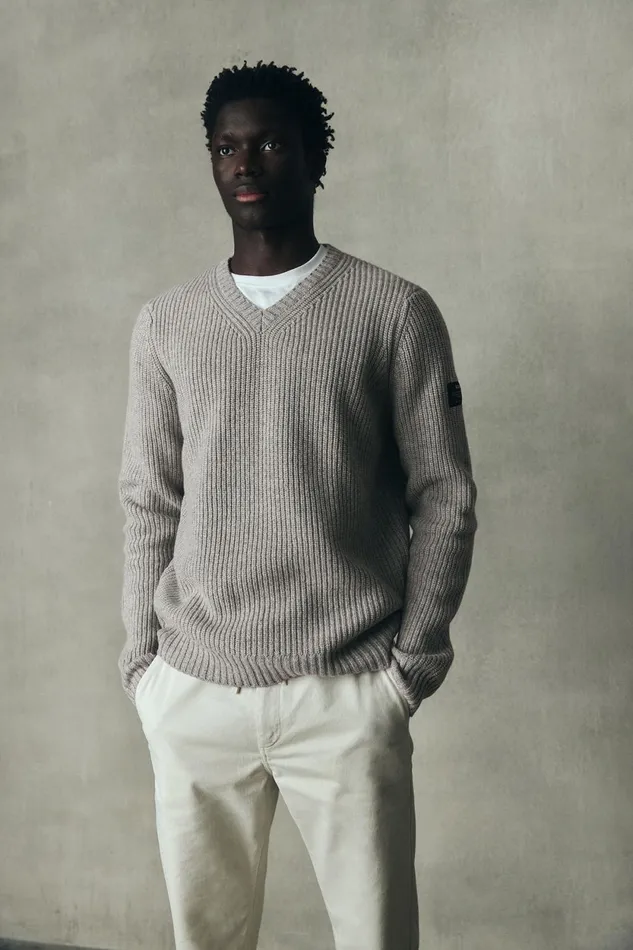 Men Grey Boj Sweater Ecoalf Knitwear