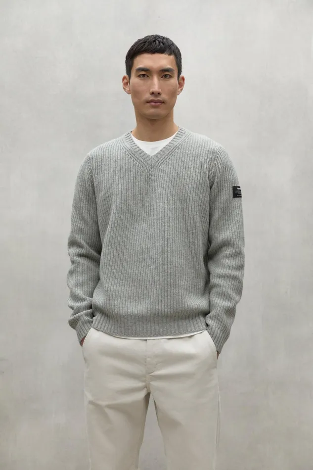 Men Grey Boj Sweater Ecoalf Knitwear