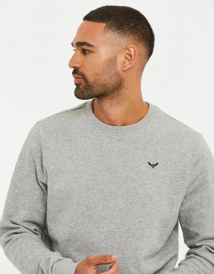 Men Grey Marl Crew Neck Sweatshirt Threadbare Jumpers Men Grey Marl Crew Neck Sweatshirt Threadbare Jumpers