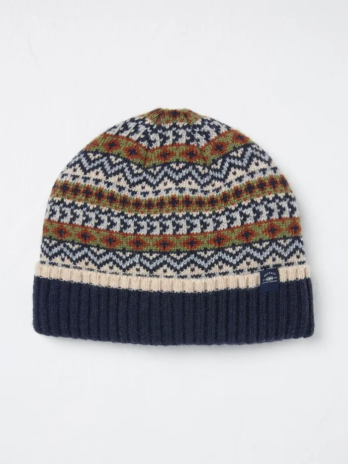 Men Hats Fat Face Navy Whistler Beanie