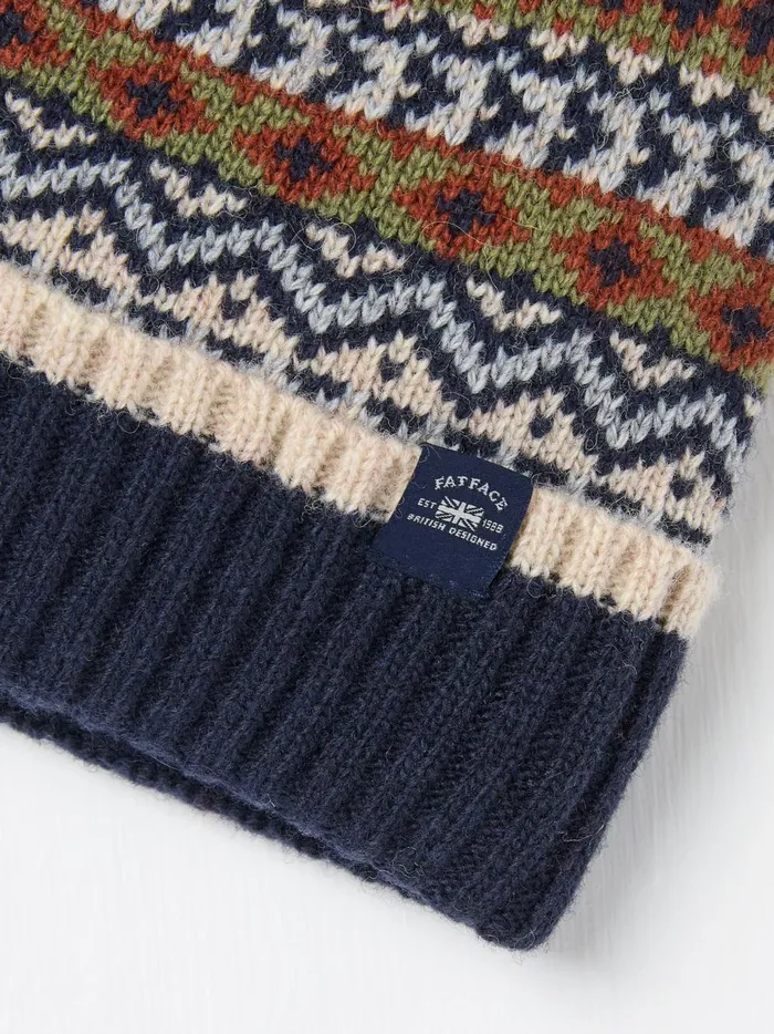 Men Hats Fat Face Navy Whistler Beanie