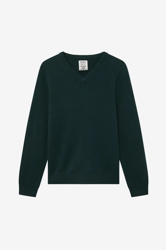 Men Hugo Cashmere Jumper Green Ecoalf Knitwear