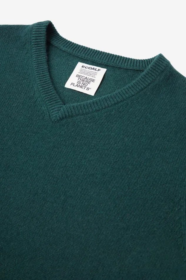 Men Hugo Cashmere Jumper Green Ecoalf Knitwear