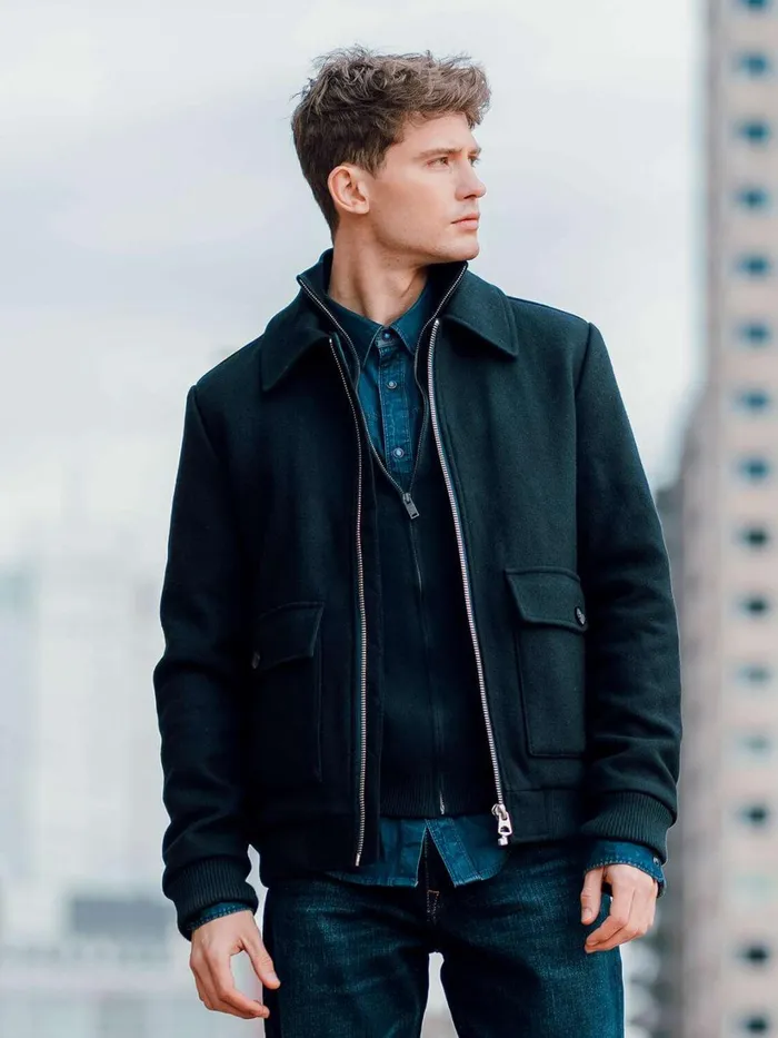 Men Jackets Petrol Industries Wool Jacket Dark Navy