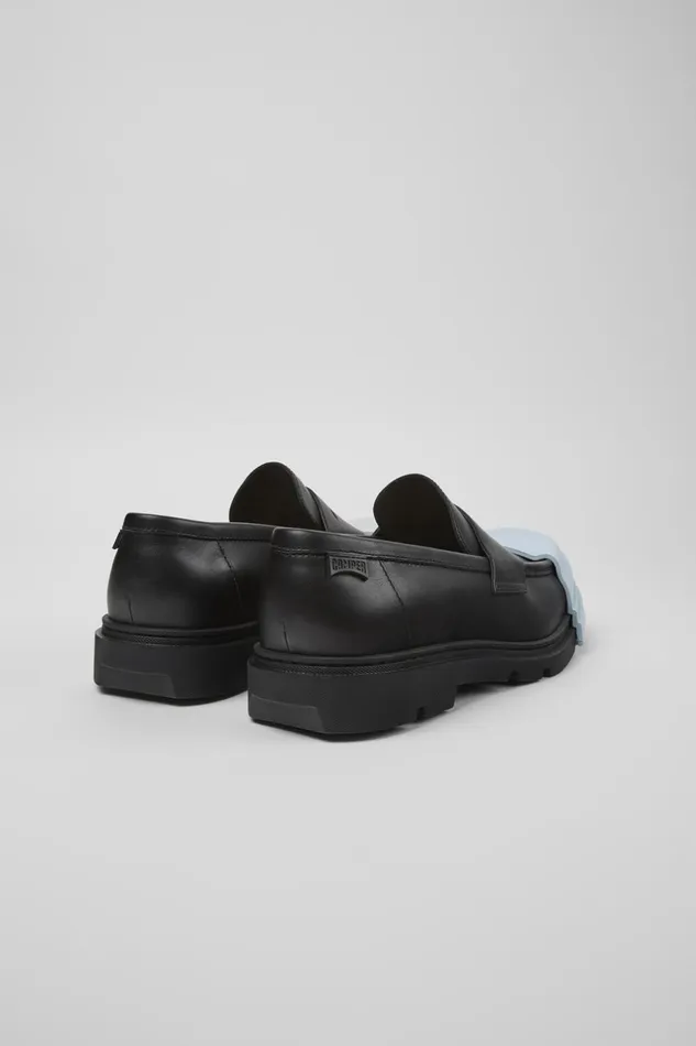 Men Junction Black Leather Moccasin Camper Formal Shoes Men Junction Black Leather Moccasin Camper Formal Shoes