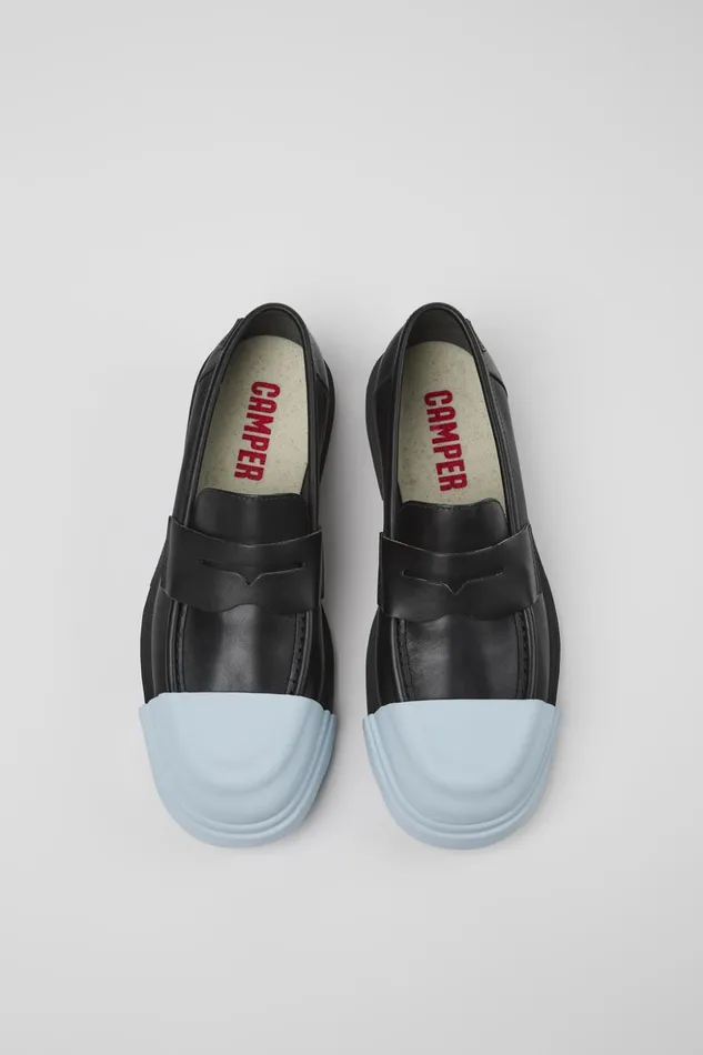 Men Junction Black Leather Moccasin Camper Formal Shoes Men Junction Black Leather Moccasin Camper Formal Shoes