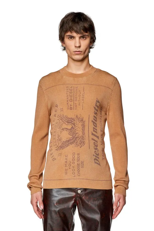 Men KIos Light Brown Diesel Knitwear Men KIos Light Brown Diesel Knitwear