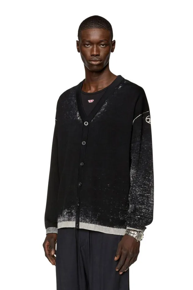 Men KLarenceCardiganB Black Diesel Knitwear Men KLarenceCardiganB Black Diesel Knitwear