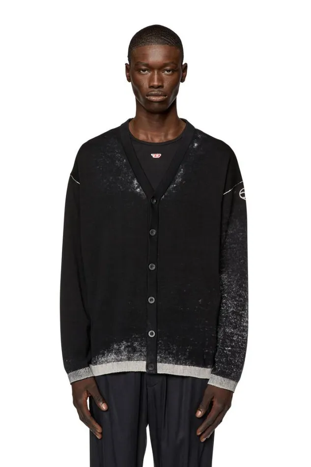 Men KLarenceCardiganB Black Diesel Knitwear Men KLarenceCardiganB Black Diesel Knitwear