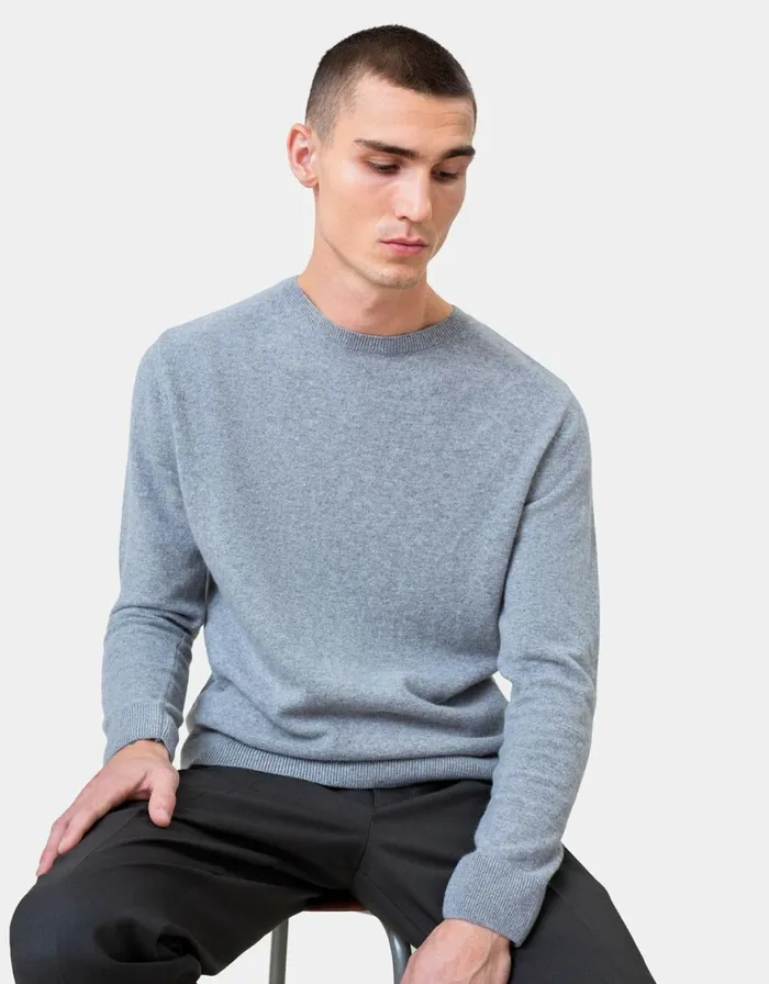 Men Knit Sweaters Colorful Standard Light Merino Wool Crew Sahara Camel