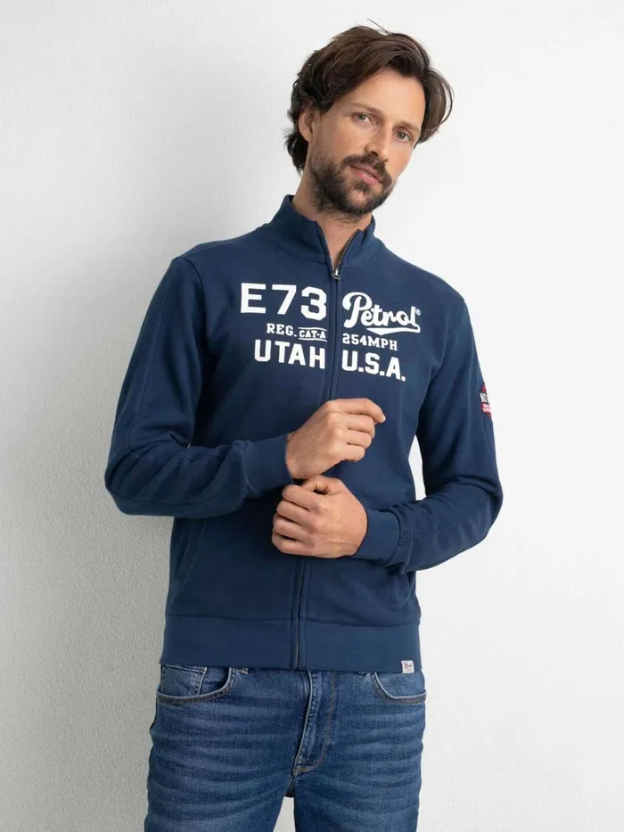 Men Knits and Sweats Petrol Industries Comfortable Cardigan Petrol Blue