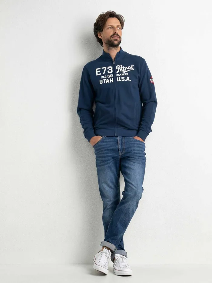 Men Knits and Sweats Petrol Industries Comfortable Cardigan Petrol Blue