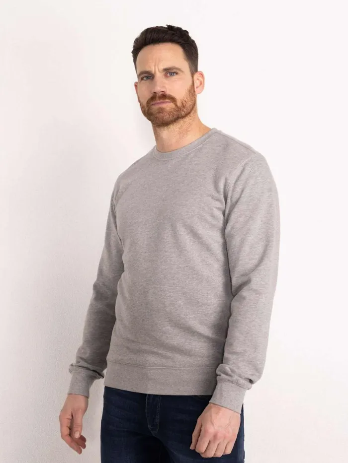 Men Knits and Sweats Petrol Industries Essential Crewneck Sweat Light Grey Melee Men Knits and Sweats Petrol Industries Essential Crewneck Sweat Light Grey Melee