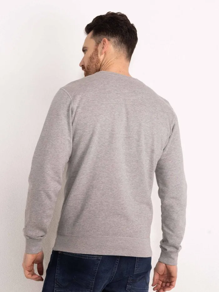 Men Knits and Sweats Petrol Industries Essential Crewneck Sweat Light Grey Melee
