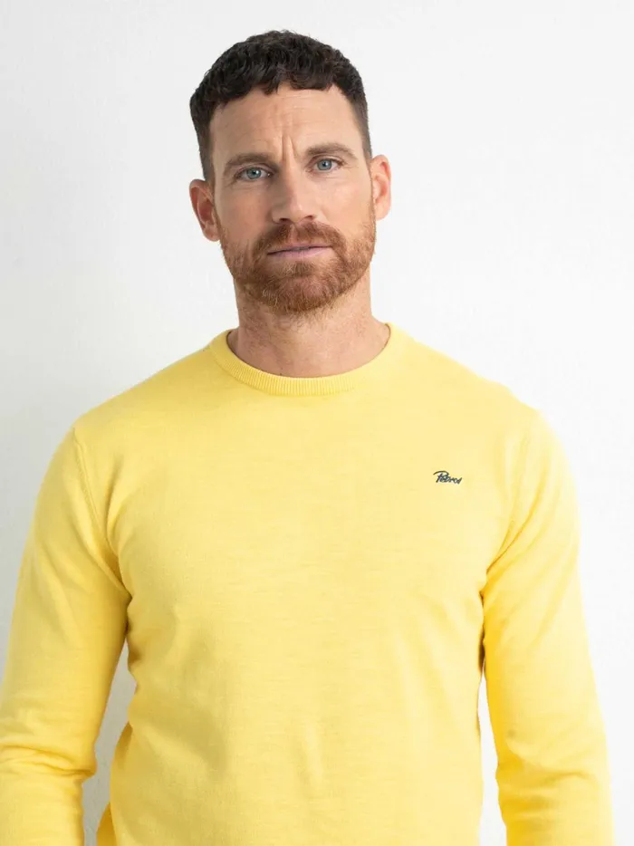 Men Knits and Sweats Petrol Industries FineKnit Pullover Fresh Lemon