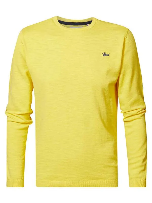 Men Knits and Sweats Petrol Industries FineKnit Pullover Fresh Lemon