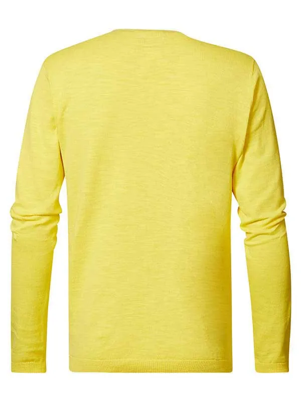 Men Knits and Sweats Petrol Industries FineKnit Pullover Fresh Lemon