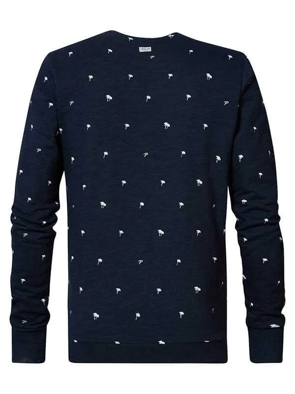Men Knits and Sweats Petrol Industries Sweater With AllOver Print Midnight Navy