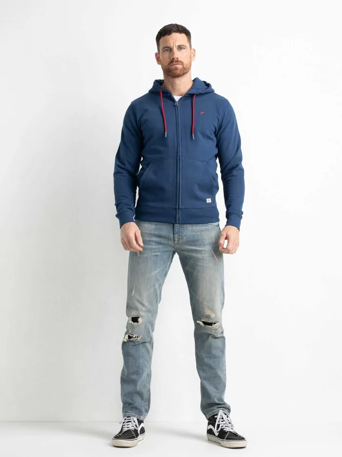 Men Knits and Sweats Petrol Industries Zipped Hoodie Petrol Blue