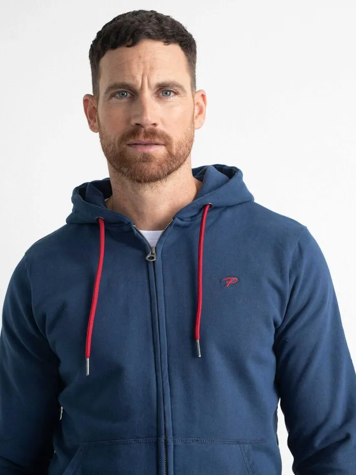 Men Knits and Sweats Petrol Industries Zipped Hoodie Petrol Blue