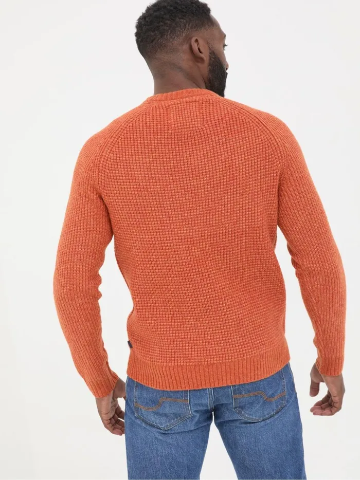 Men Knitwear Fat Face Calder Orange Crew Neck Jumper
