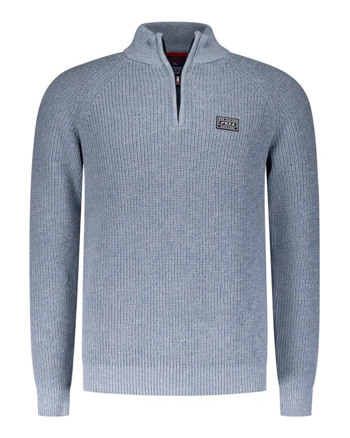 Men Knitwear NZA New Zealand Auckland Dark Green Cotton Sweater With HalfZip 8211 Brave Blue Men Knitwear NZA New Zealand Auckland Dark Green Cotton Sweater With HalfZip 8211 Brave Blue