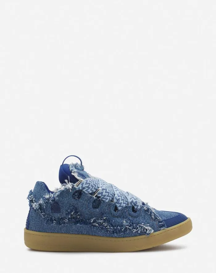 Men Lanvin Curb Curb Sneakers In Denim Denim Blue