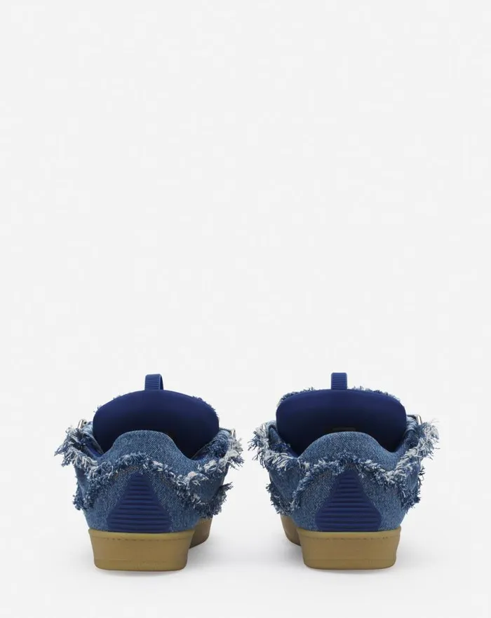 Men Lanvin Curb Curb Sneakers In Denim Denim Blue Men Lanvin Curb Curb Sneakers In Denim Denim Blue