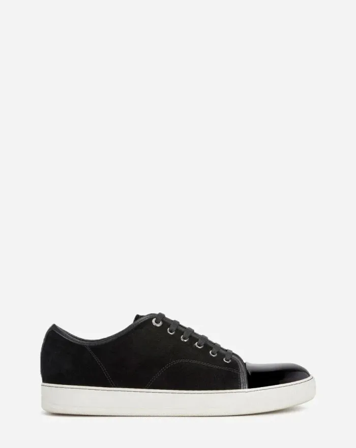 Men Lanvin DBB1 Dbb1 Suede And Patent Leather Sneakers Black