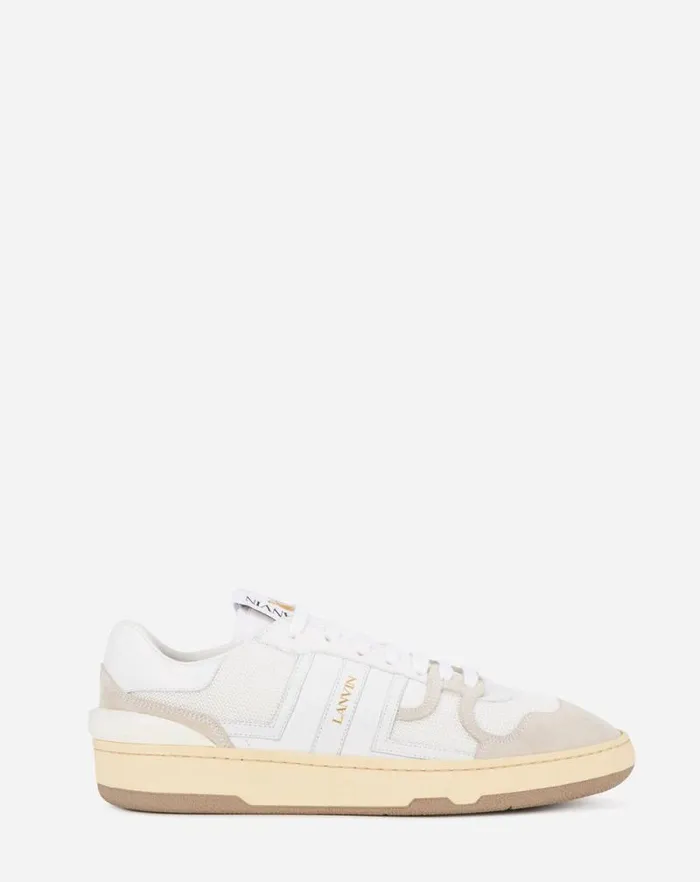 Men Lanvin Sneakers Clay Mesh Sneakers White
