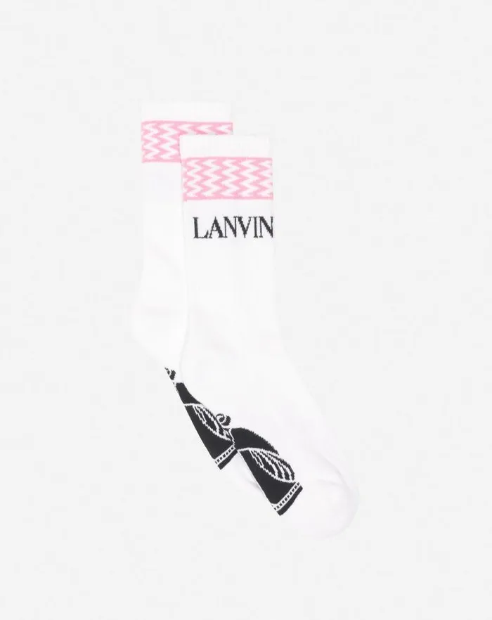 Men Lanvin Socks Curb Lanvin Socks Whitelight Pink