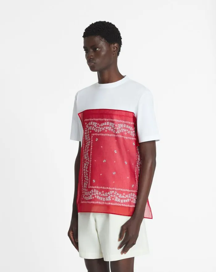 Men Lanvin Tshirts and Polos Bandana Tshirt Optic White Men Lanvin Tshirts and Polos Bandana Tshirt Optic White