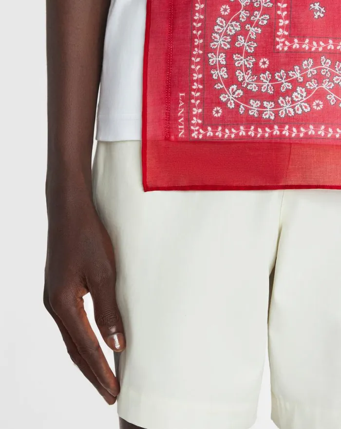 Men Lanvin Tshirts and Polos Bandana Tshirt Optic White Men Lanvin Tshirts and Polos Bandana Tshirt Optic White
