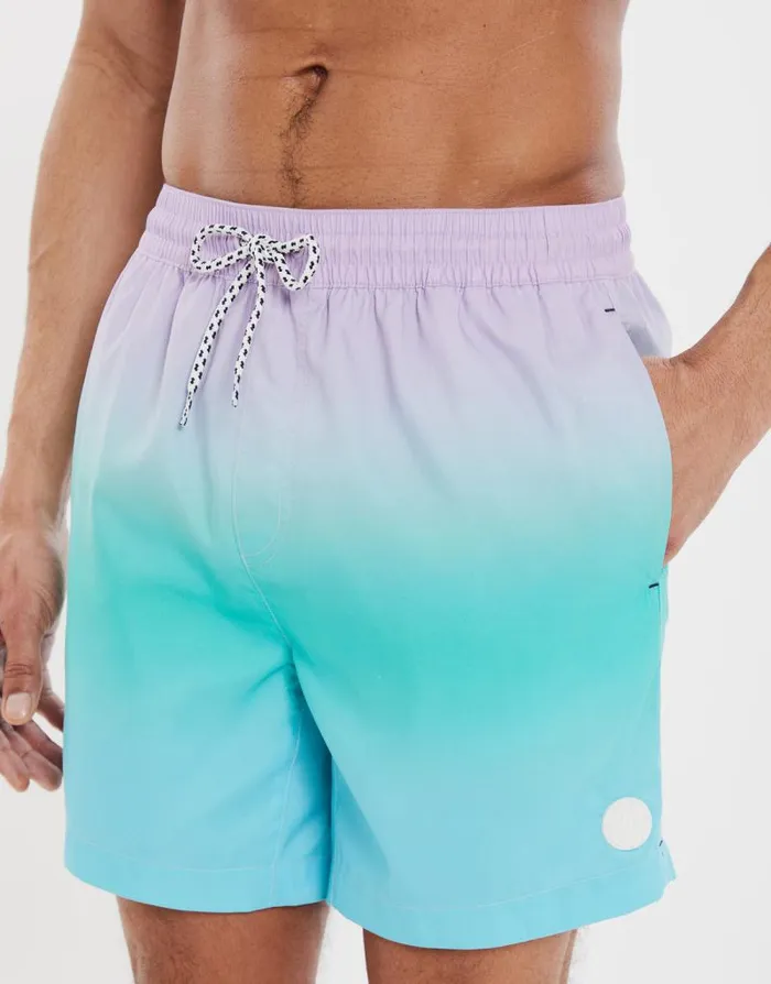 Men Lavender Ombr Swim Shorts Threadbare Swim Shorts