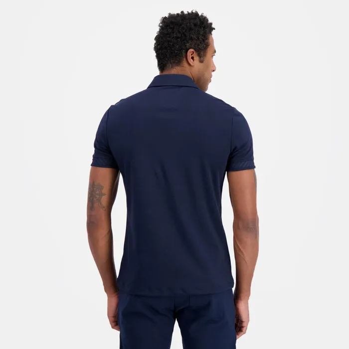 Men Le Coq Sportif Polos Shirts Coq D039or Polo Shirt Col Zipp En Interlock 240g Coton Dark Velvet