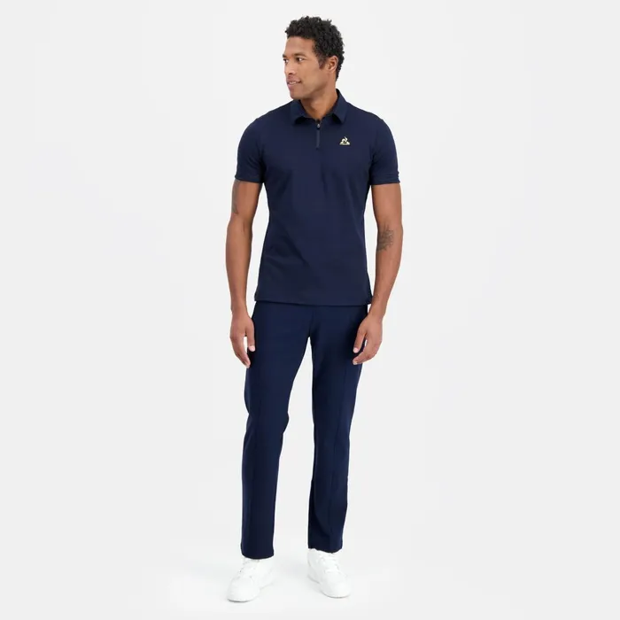 Men Le Coq Sportif Polos Shirts Coq D039or Polo Shirt Col Zipp En Interlock 240g Coton Dark Velvet