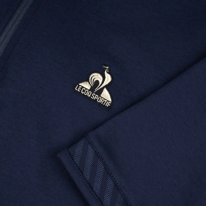 Men Le Coq Sportif Polos Shirts Coq D039or Polo Shirt Col Zipp En Interlock 240g Coton Dark Velvet