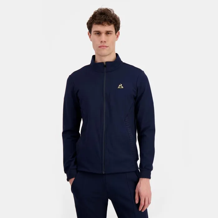 Men Le Coq Sportif Sweatshirts Coq D039or ZipUp Sweatshirtshirt Dark Velvet