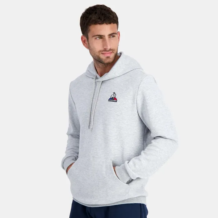 Men Le Coq Sportif Sweatshirts Essentiels Hoodie Gris Chin Clair