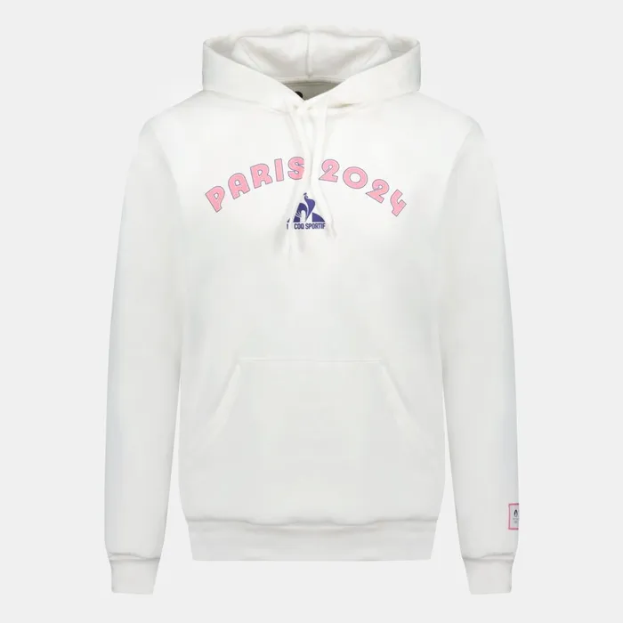 Men Le Coq Sportif Sweatshirts Paris 2024 Hoodie Marshmallow