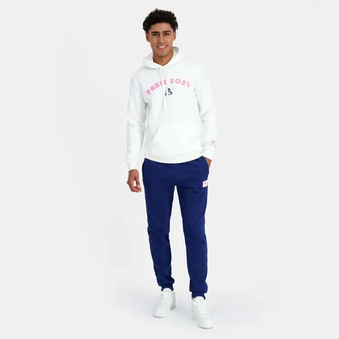Men Le Coq Sportif Sweatshirts Paris 2024 Hoodie Marshmallow