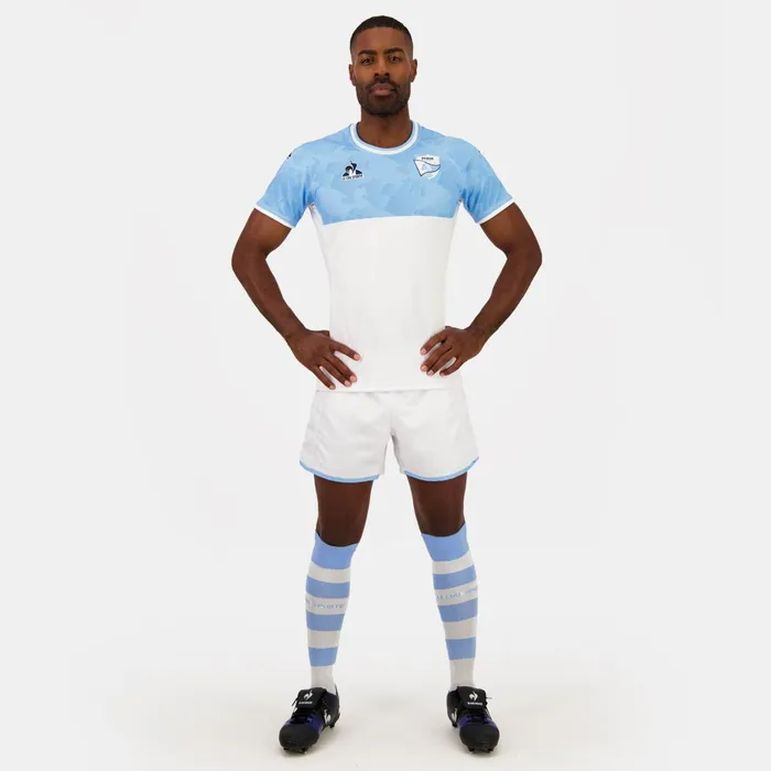 Men Le Coq Sportif Tshirts And Tops Aviron Bayonnais 8211 Match Outfit TShirt Fly Bluenew Optical White