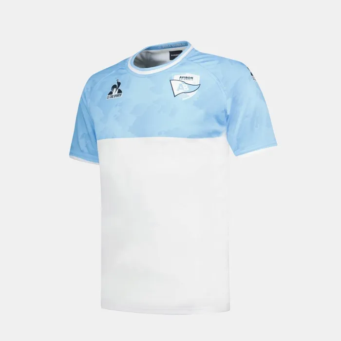 Men Le Coq Sportif Tshirts And Tops Aviron Bayonnais 8211 Match Outfit TShirt Fly Bluenew Optical White