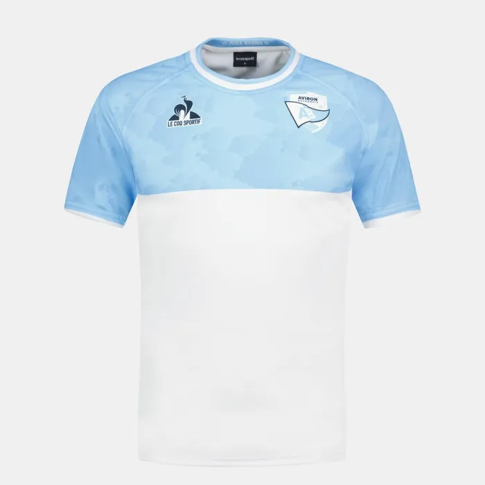 Men Le Coq Sportif Tshirts And Tops Aviron Bayonnais 8211 Match Outfit TShirt Fly Bluenew Optical White