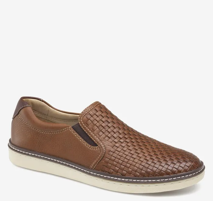Men Mcguffey Woven SlipOn Tan Full Grain Leather JohnstonandMurphy SlipOns and Loafers Men Mcguffey Woven SlipOn Tan Full Grain Leather JohnstonandMurphy SlipOns and Loafers