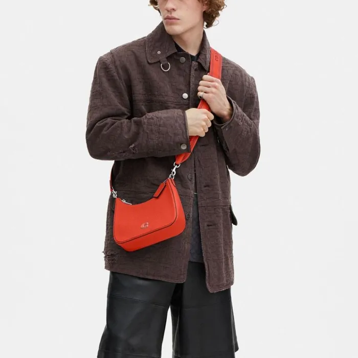 Men Messenger and Crossbody Coach Hobo Crossbody With Signature Canvas Detail Sun Orange Men Messenger and Crossbody Coach Hobo Crossbody With Signature Canvas Detail Sun Orange