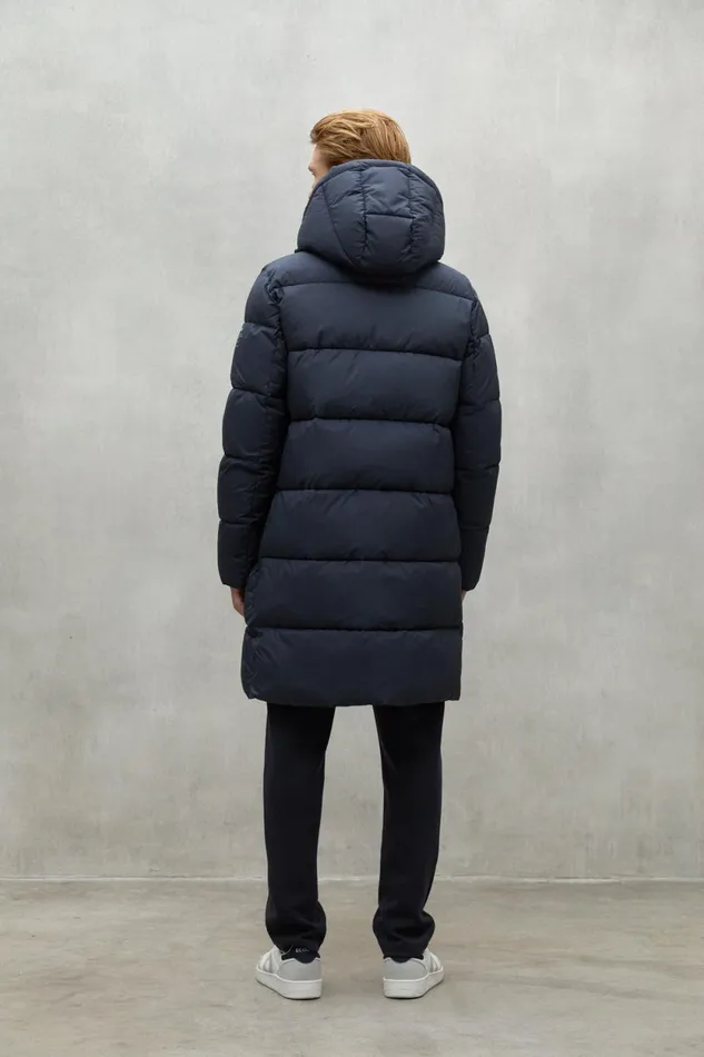 Men Navy Blue Velan Coat Ecoalf Coats And Jackets