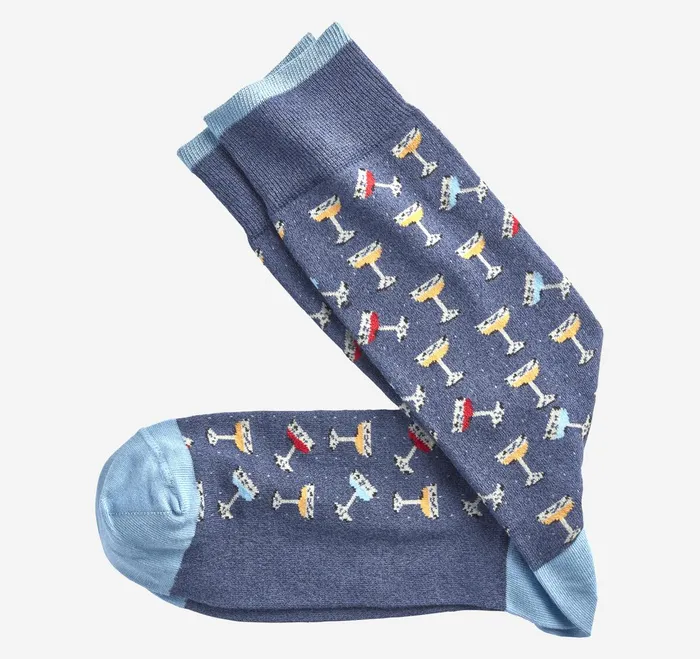 Men Novelty Socks Denim Cocktail JohnstonandMurphy Socks