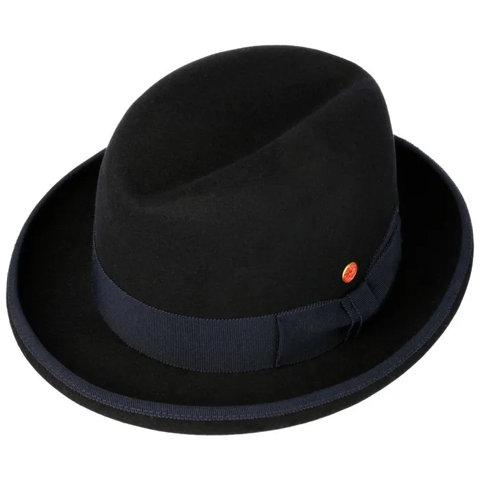 Men Occassion Hats Mayser Homburger Felt Hat Dark Blue Men Occassion Hats Mayser Homburger Felt Hat Dark Blue